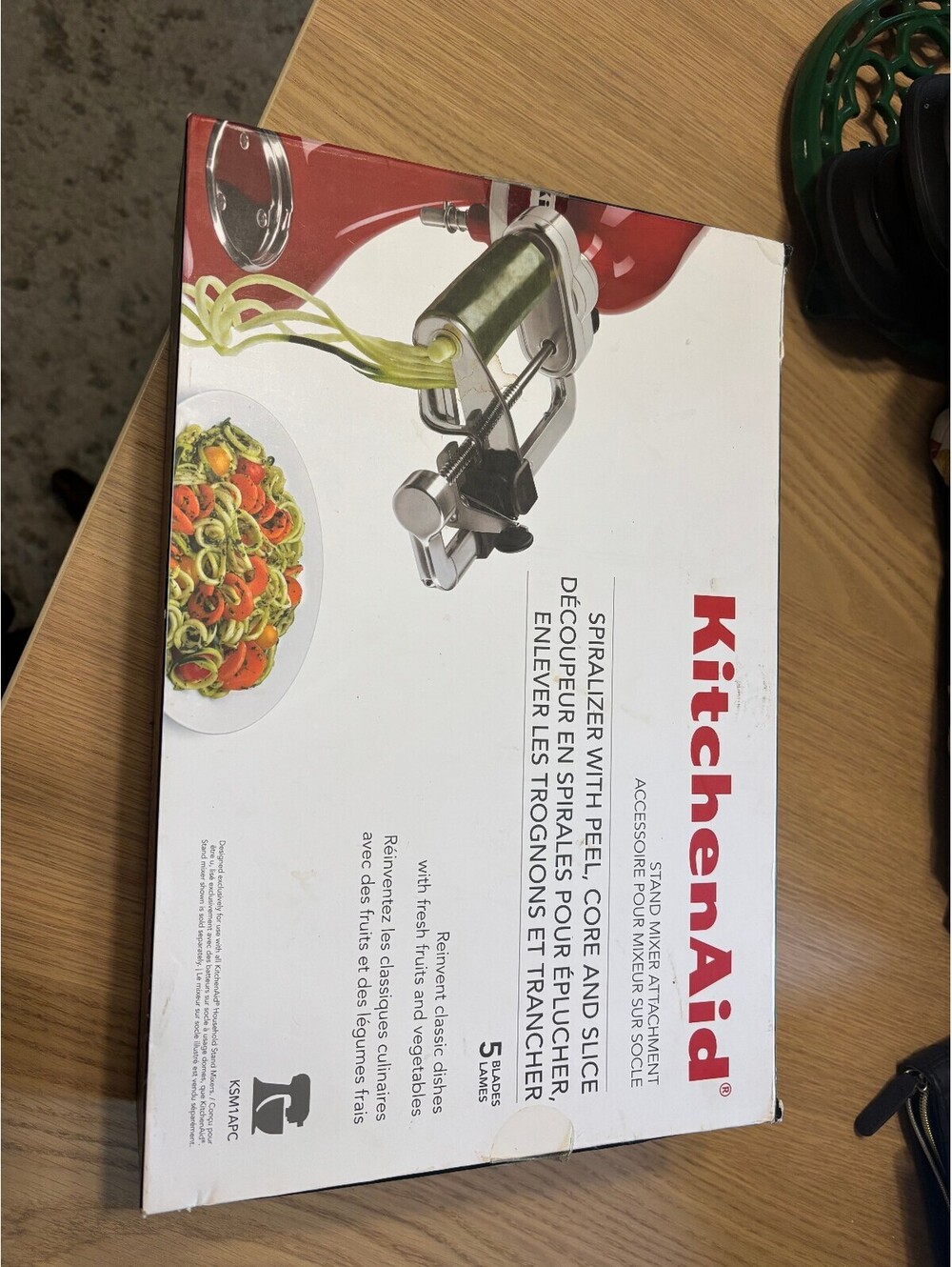 KitchenAid Spiralizer Attachment with Peel, Core & Slice – 5 Blades – KSM1APC